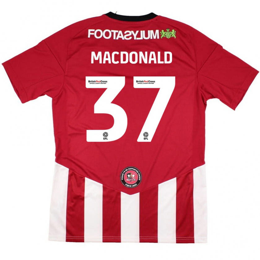 Kandiny Kinder Shaun Macdonald #37 Rot Weiß Heimtrikot Trikot 2024/25 T-Shirt