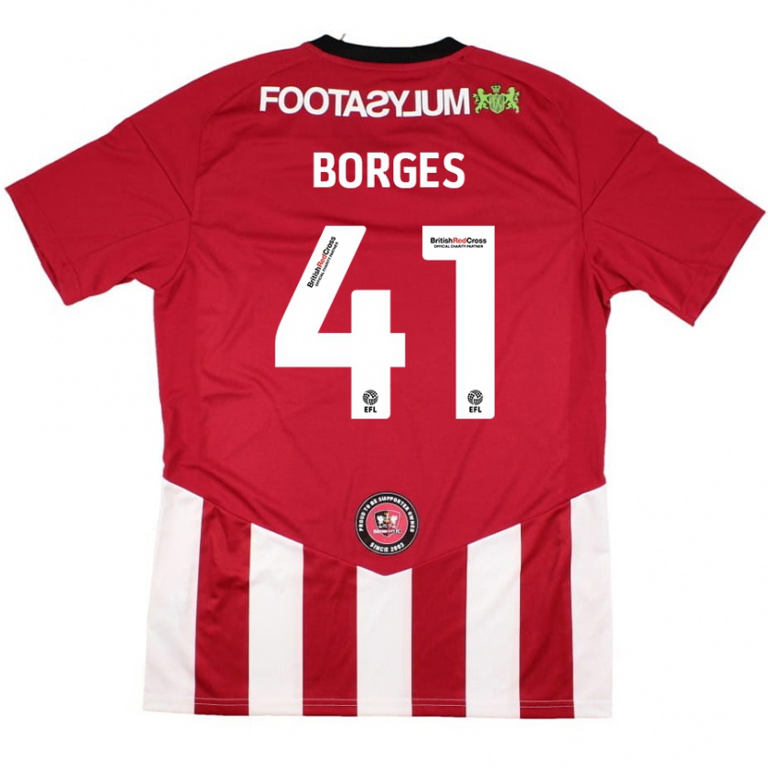 Kandiny Kinder Pedro Borges #41 Rot Weiß Heimtrikot Trikot 2024/25 T-Shirt