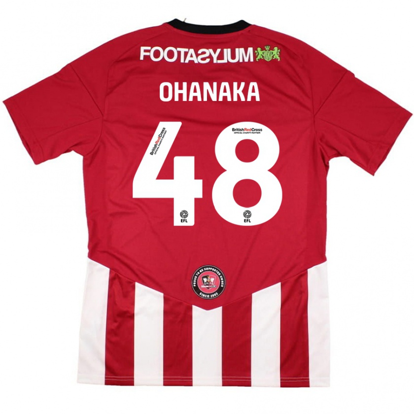 Kandiny Kinder Santino Ohanaka #48 Rot Weiß Heimtrikot Trikot 2024/25 T-Shirt