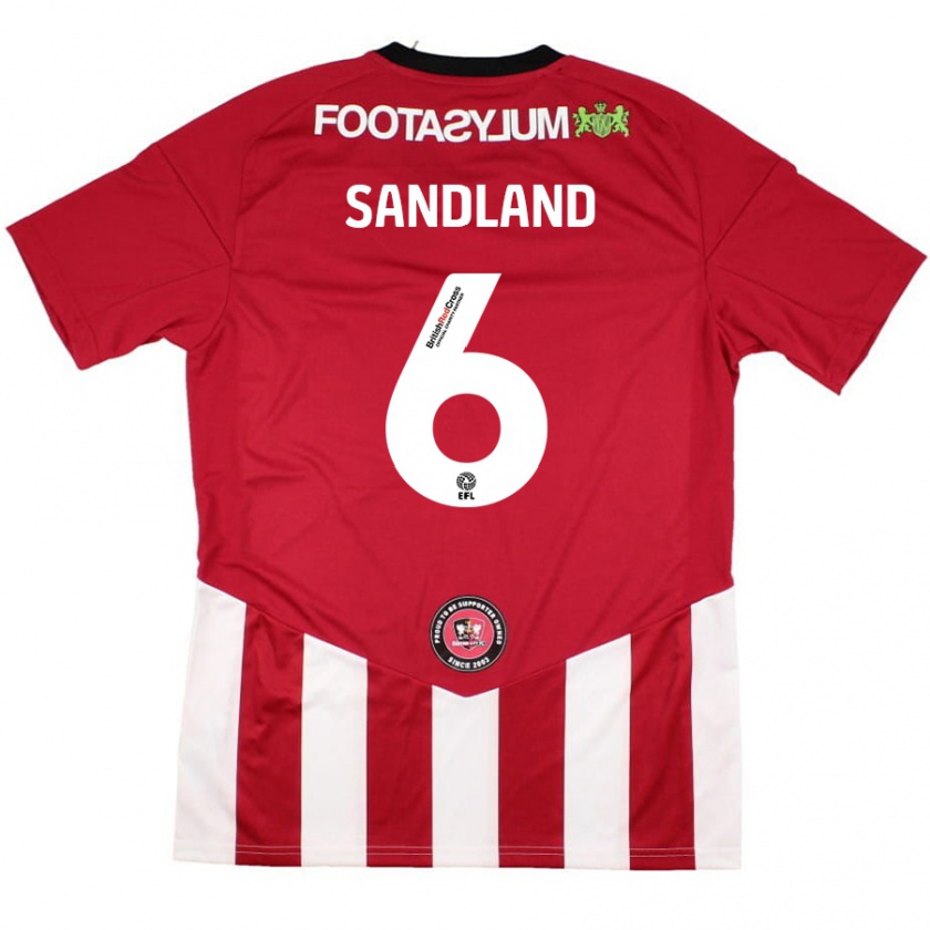 Kandiny Kinder Jess Sandland #6 Rot Weiß Heimtrikot Trikot 2024/25 T-Shirt