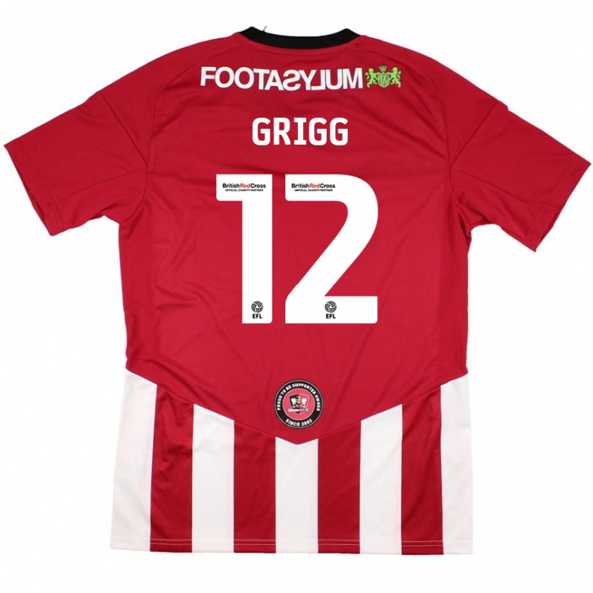 Kandiny Kinder Katie Grigg #12 Rot Weiß Heimtrikot Trikot 2024/25 T-Shirt