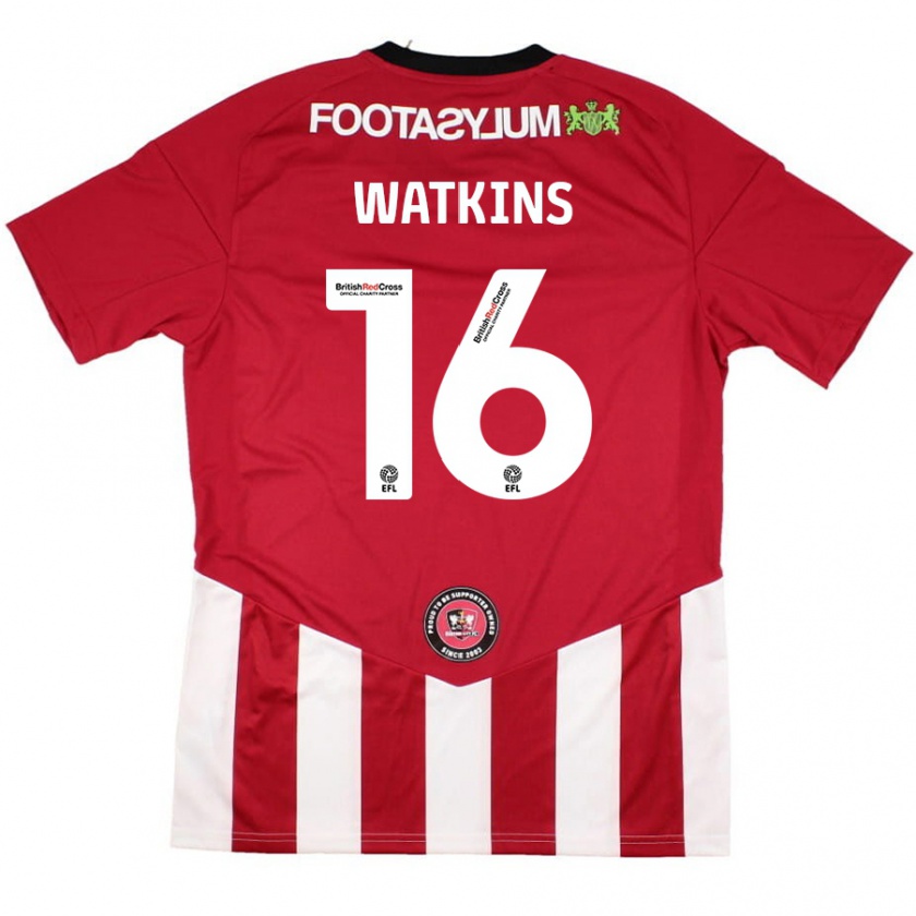 Kandiny Kinder Zoe Watkins #16 Rot Weiß Heimtrikot Trikot 2024/25 T-Shirt