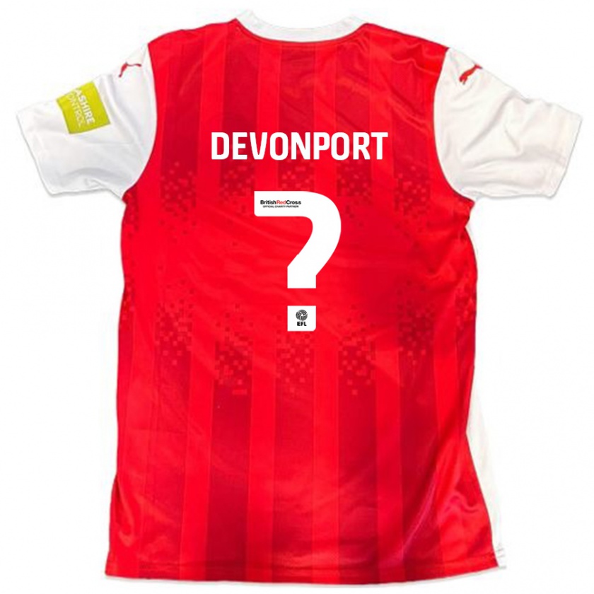 Kandiny Kinder Owen Devonport #0 Rot Weiß Heimtrikot Trikot 2024/25 T-Shirt