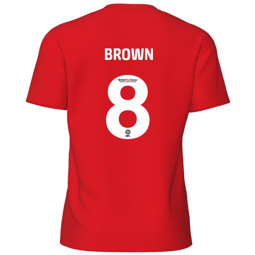 Kandiny Kinder Jordan Brown #8 Rot Heimtrikot Trikot 2024/25 T-Shirt