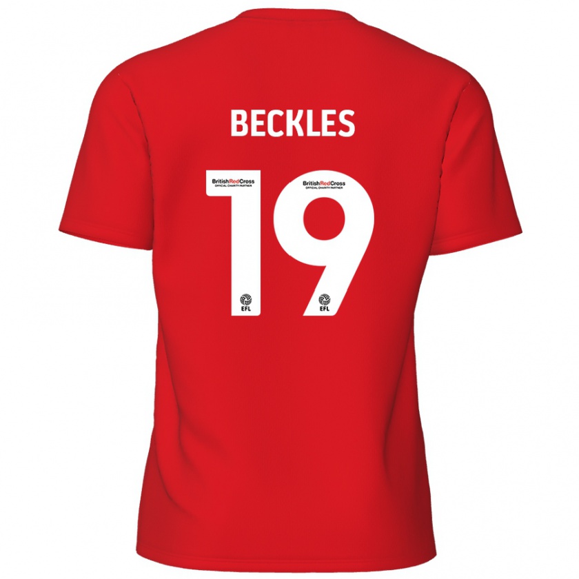 Kandiny Kinder Omar Beckles #19 Rot Heimtrikot Trikot 2024/25 T-Shirt