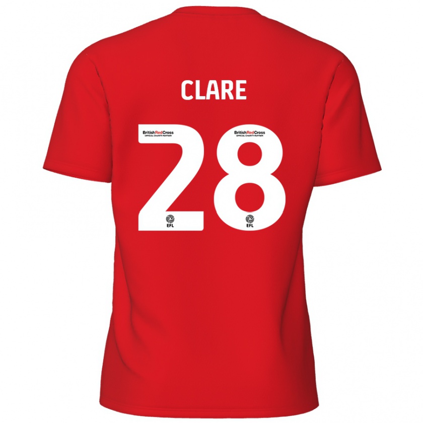 Kandiny Kinder Sean Clare #28 Rot Heimtrikot Trikot 2024/25 T-Shirt