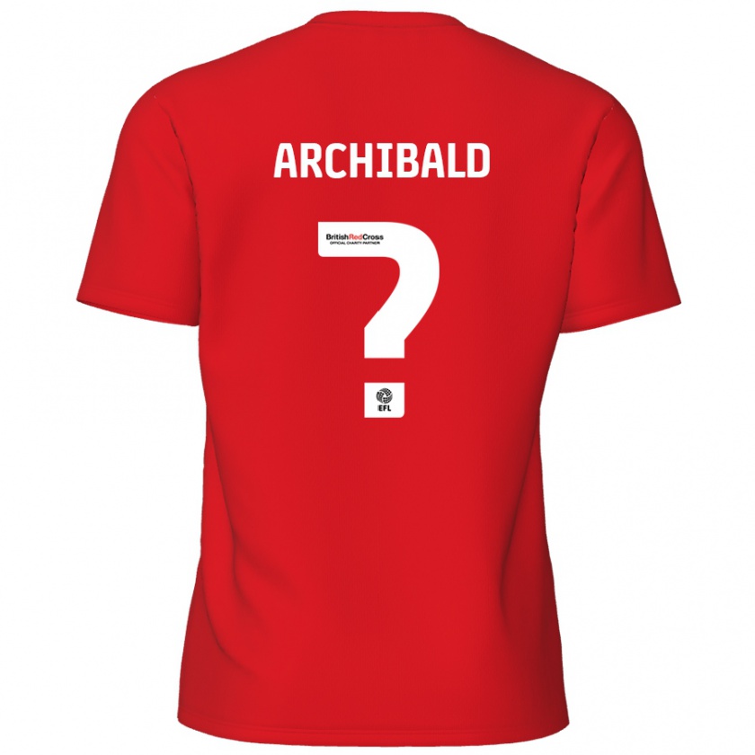 Kandiny Kinder Aaron Archibald #0 Rot Heimtrikot Trikot 2024/25 T-Shirt