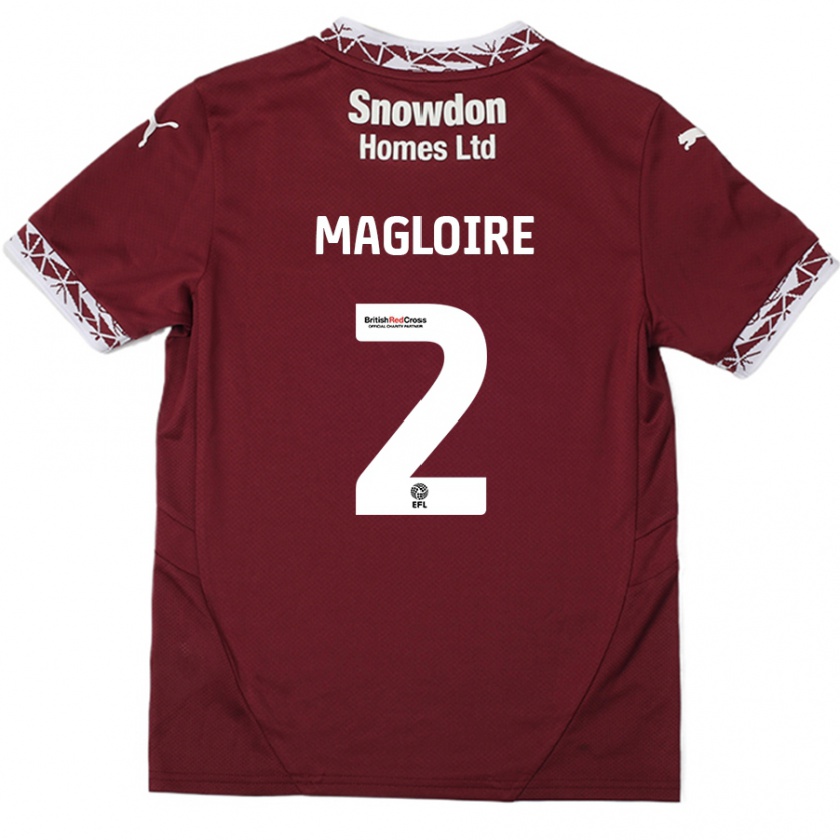 Kandiny Kinder Tyler Magloire #2 Burgundrot Heimtrikot Trikot 2024/25 T-Shirt