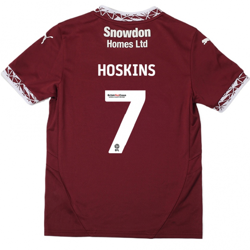 Kandiny Kinder Sam Hoskins #7 Burgundrot Heimtrikot Trikot 2024/25 T-Shirt