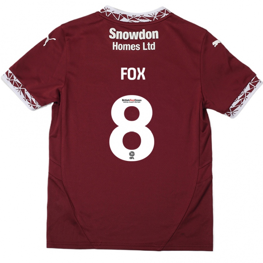 Kandiny Kinder Ben Fox #8 Burgundrot Heimtrikot Trikot 2024/25 T-Shirt