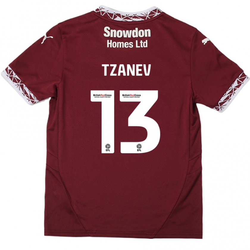 Kandiny Kinder Nik Tzanev #13 Burgundrot Heimtrikot Trikot 2024/25 T-Shirt