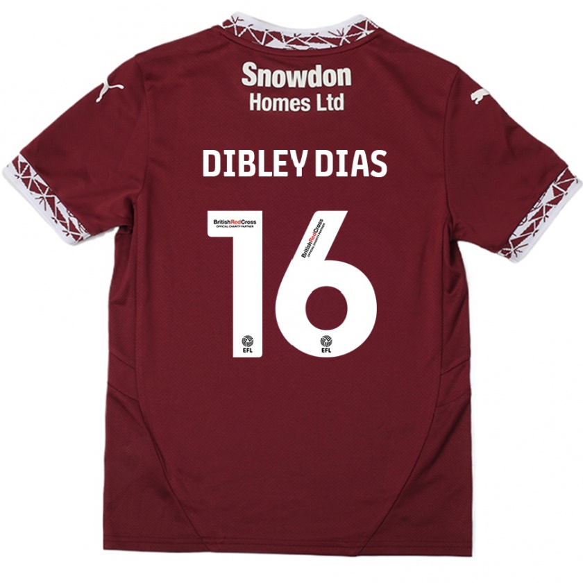 Kandiny Kinder Matt Dibley-Dias #16 Burgundrot Heimtrikot Trikot 2024/25 T-Shirt