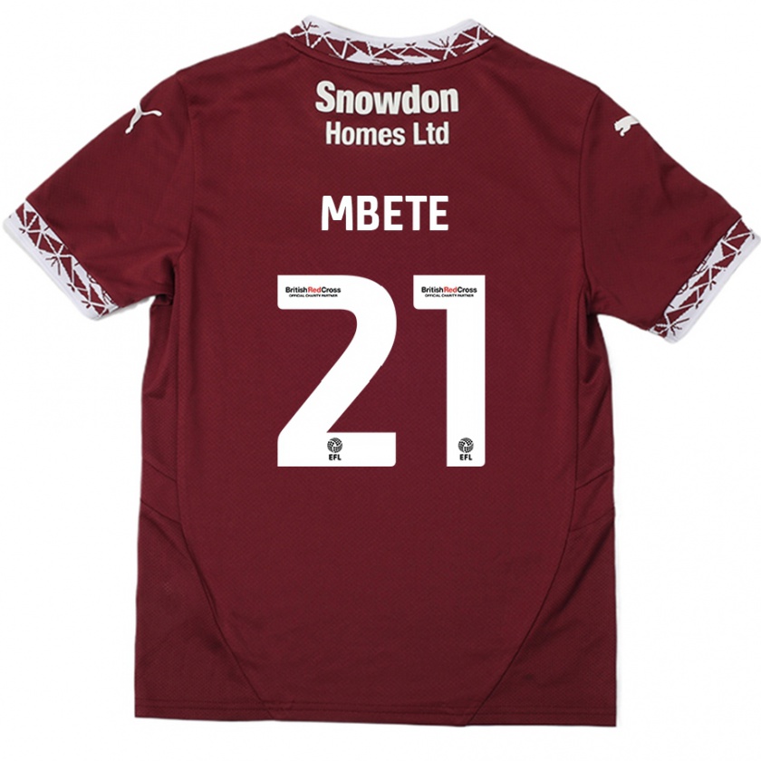 Kandiny Kinder Luke Mbete #21 Burgundrot Heimtrikot Trikot 2024/25 T-Shirt