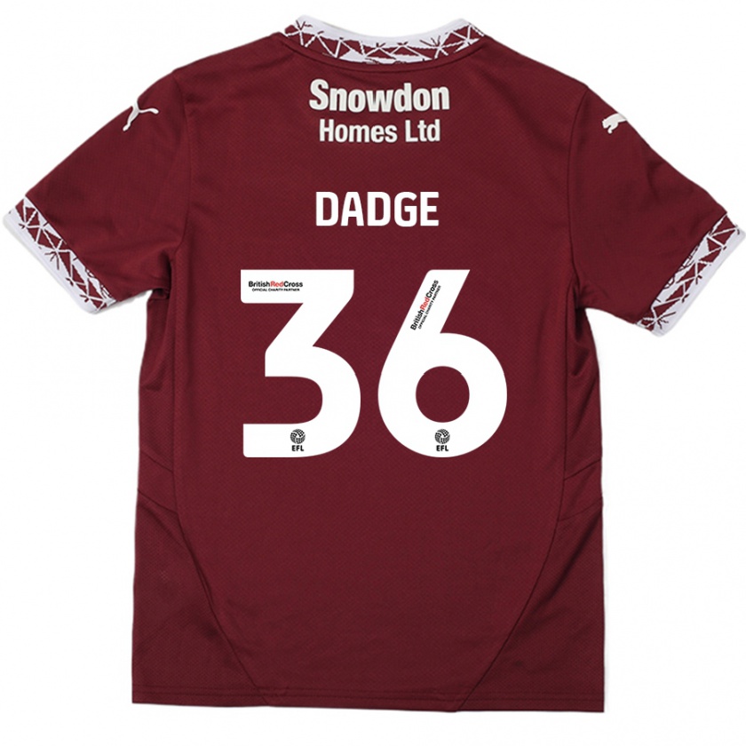 Kandiny Kinder James Dadge #36 Burgundrot Heimtrikot Trikot 2024/25 T-Shirt