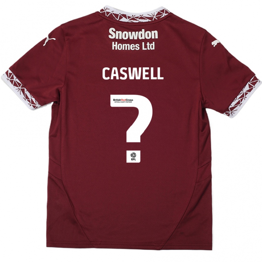 Kandiny Kinder Jordan Caswell #0 Burgundrot Heimtrikot Trikot 2024/25 T-Shirt