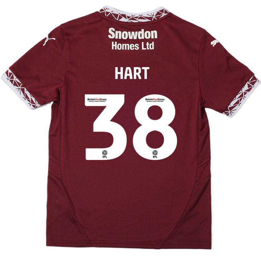 Kandiny Kinder Jamari Hart #38 Burgundrot Heimtrikot Trikot 2024/25 T-Shirt