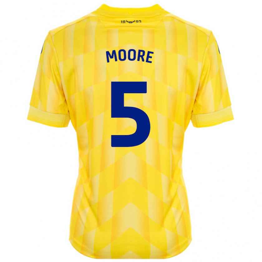 Kandiny Kinder Elliott Moore #5 Gelb Heimtrikot Trikot 2024/25 T-Shirt