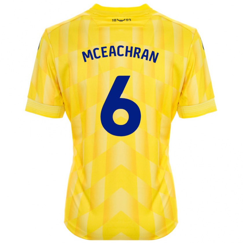 Kandiny Kinder Josh Mceachran #6 Gelb Heimtrikot Trikot 2024/25 T-Shirt