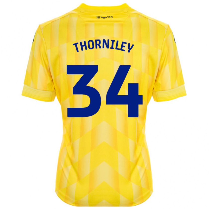 Kandiny Kinder Jordan Thorniley #34 Gelb Heimtrikot Trikot 2024/25 T-Shirt