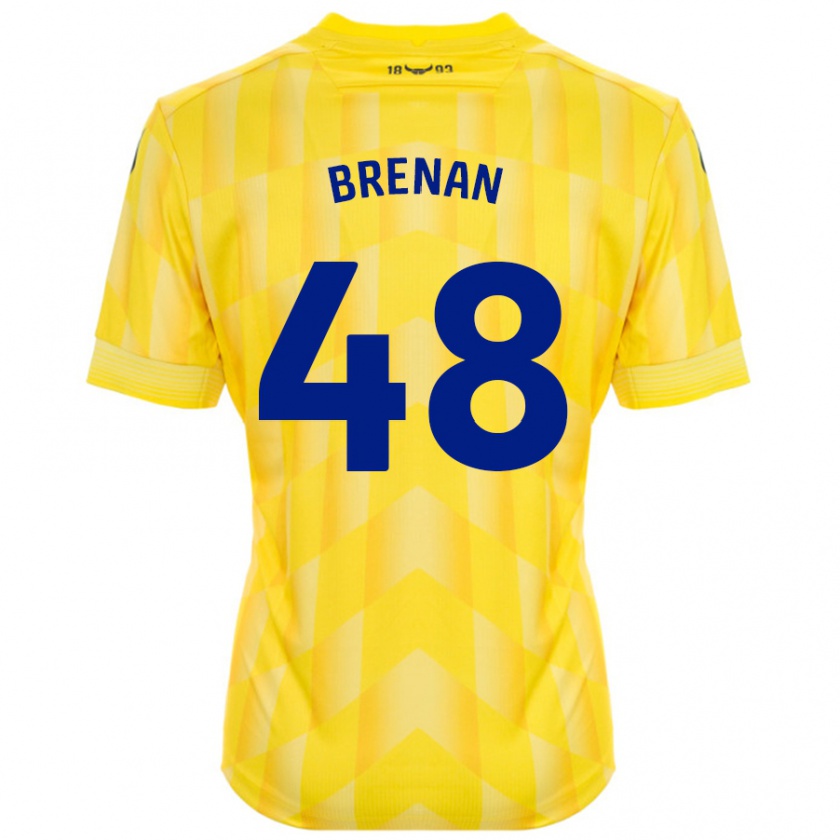 Kandiny Kinder Tobias Brenan #48 Gelb Heimtrikot Trikot 2024/25 T-Shirt