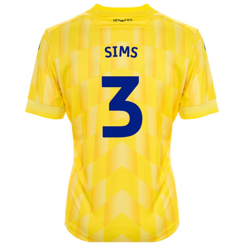 Kandiny Kinder Gemma Sims #3 Gelb Heimtrikot Trikot 2024/25 T-Shirt