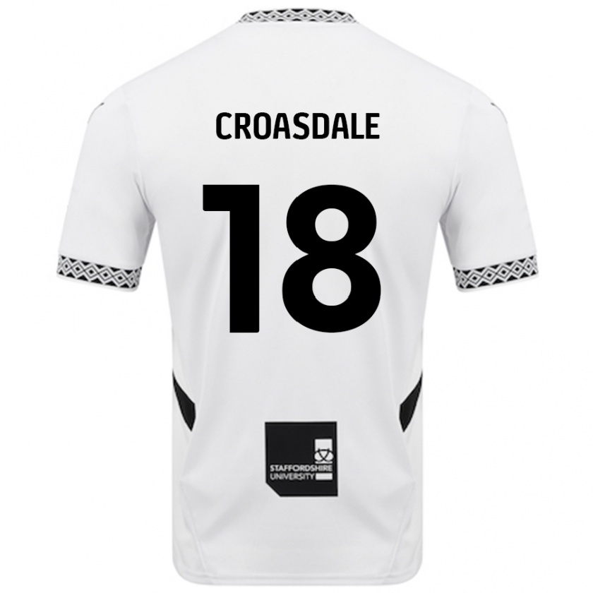 Kandiny Kinder Ryan Croasdale #18 Weiß Heimtrikot Trikot 2024/25 T-Shirt