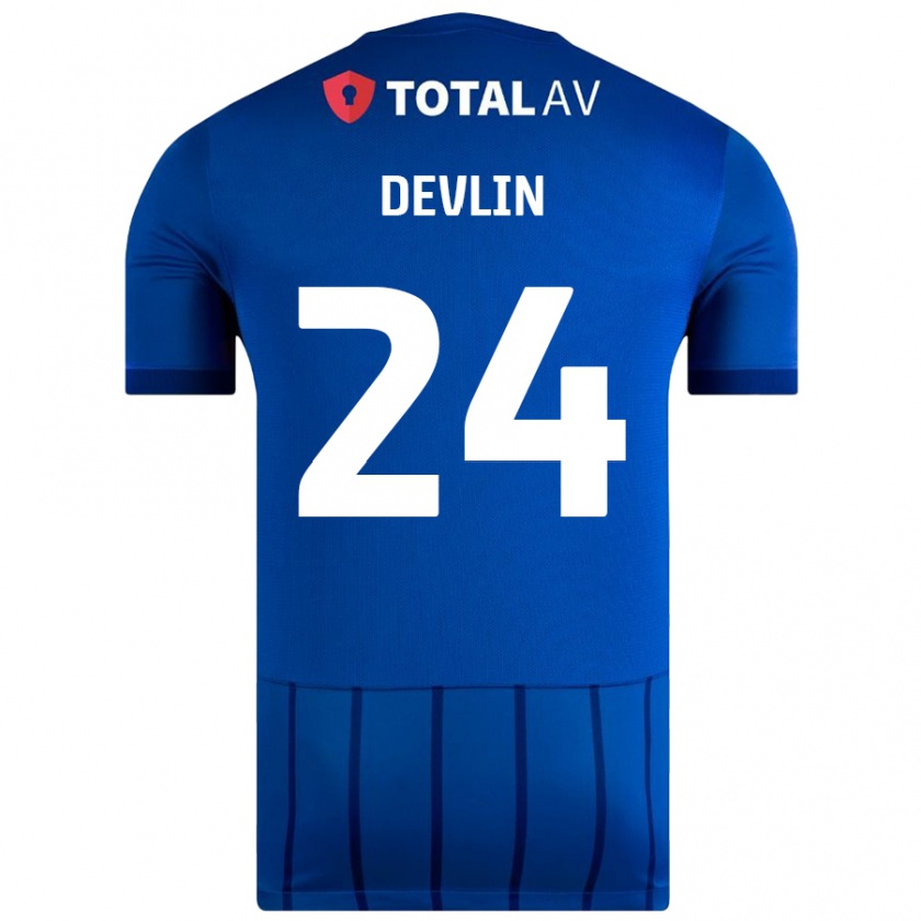 Kandiny Kinder Terry Devlin #24 Blau Heimtrikot Trikot 2024/25 T-Shirt