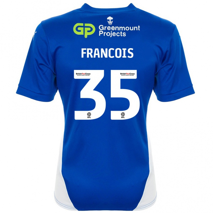 Kandiny Kinder Tyrese Francois #35 Blau Weiß Heimtrikot Trikot 2024/25 T-Shirt