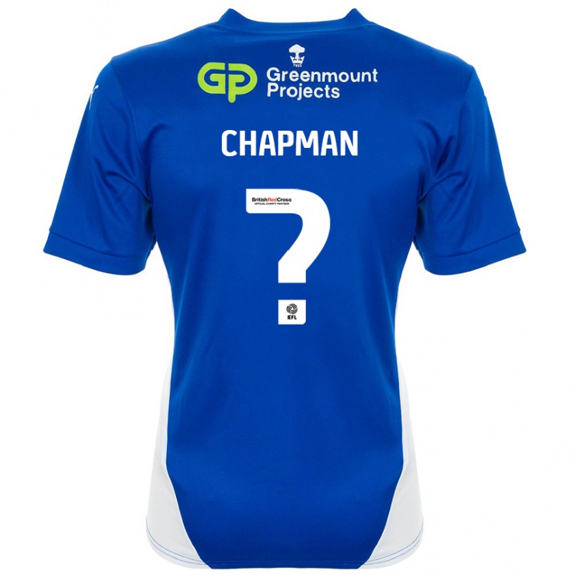 Kandiny Kinder Llyton Chapman #0 Blau Weiß Heimtrikot Trikot 2024/25 T-Shirt