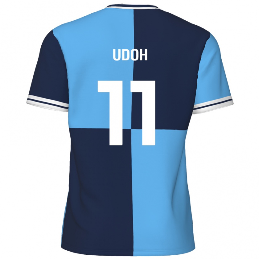 Kandiny Kinder Daniel Udoh #11 Himmelblau Dunkelblau Heimtrikot Trikot 2024/25 T-Shirt