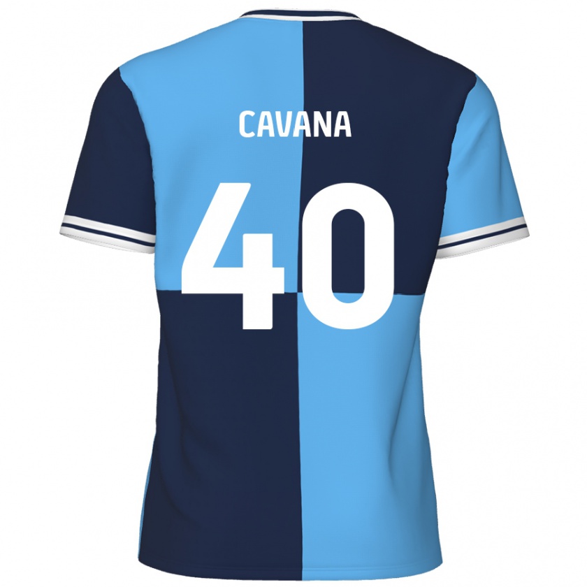 Kandiny Kinder Max Cavana #40 Himmelblau Dunkelblau Heimtrikot Trikot 2024/25 T-Shirt