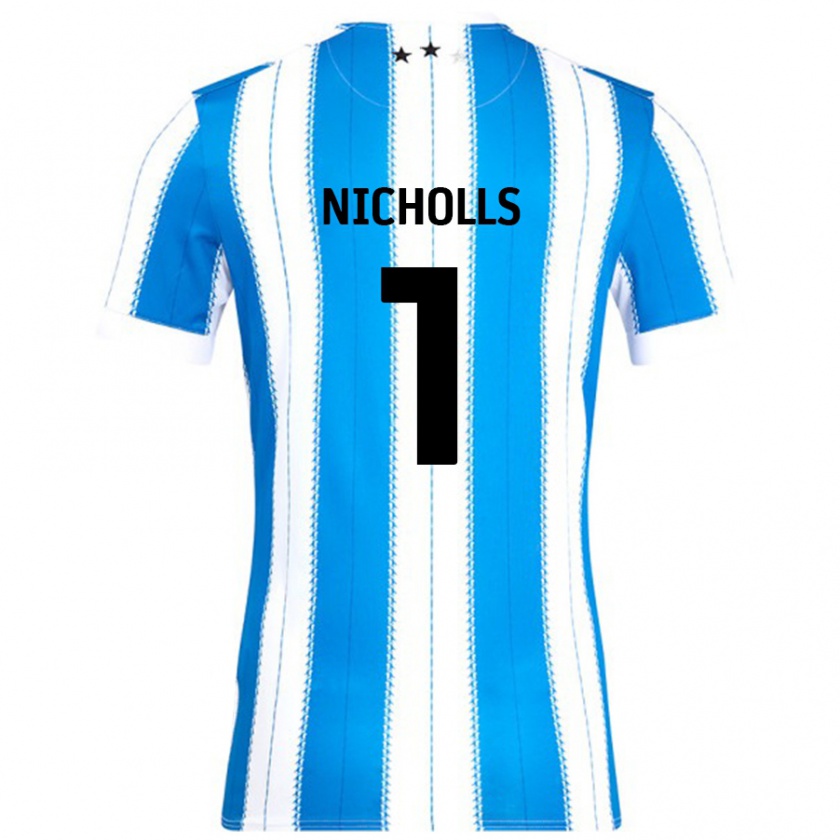 Kandiny Kinder Lee Nicholls #1 Blau Weiß Heimtrikot Trikot 2024/25 T-Shirt