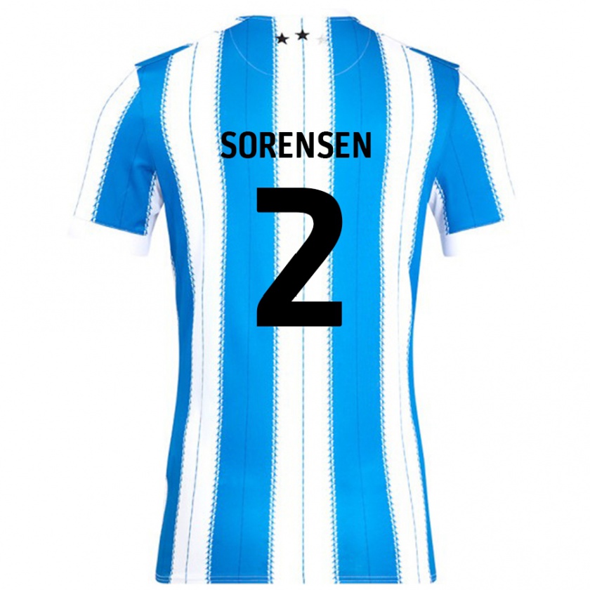 Kandiny Kinder Lasse Sørensen #2 Blau Weiß Heimtrikot Trikot 2024/25 T-Shirt