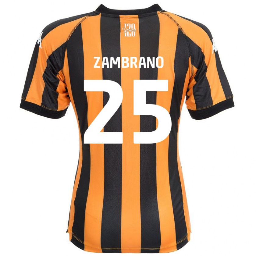 Kandiny Kinder Óscar Zambrano #25 Schwarz Bernstein Heimtrikot Trikot 2024/25 T-Shirt