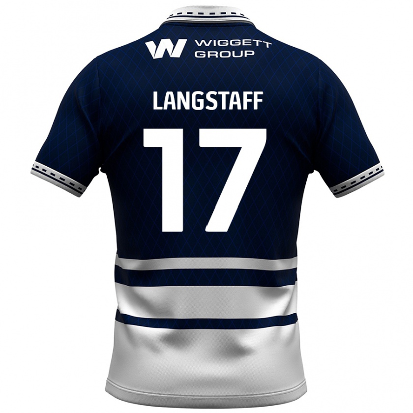 Kandiny Kinder Macaulay Langstaff #17 Marineblau Weiß Heimtrikot Trikot 2024/25 T-Shirt