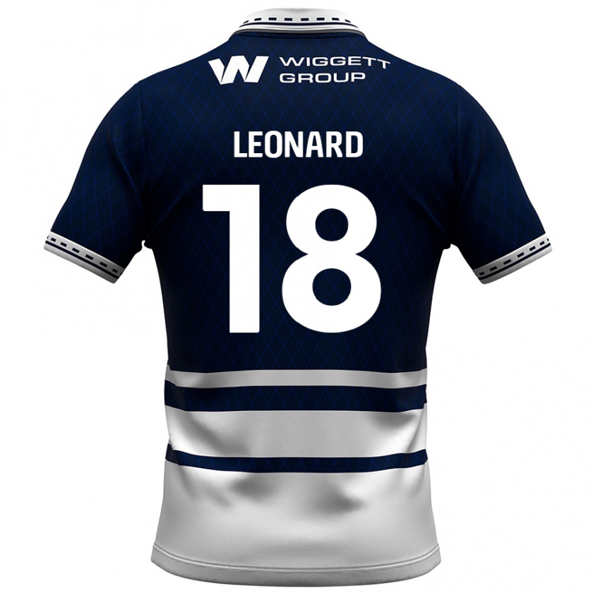 Kandiny Kinder Ryan Leonard #18 Marineblau Weiß Heimtrikot Trikot 2024/25 T-Shirt