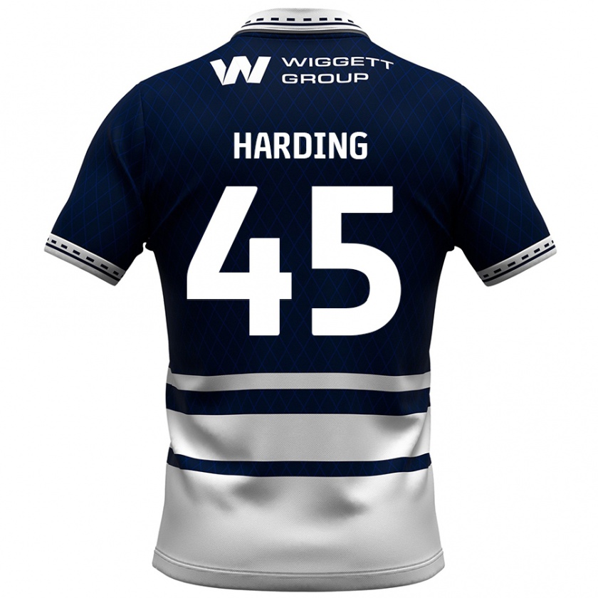 Kandiny Kinder Wes Harding #45 Marineblau Weiß Heimtrikot Trikot 2024/25 T-Shirt