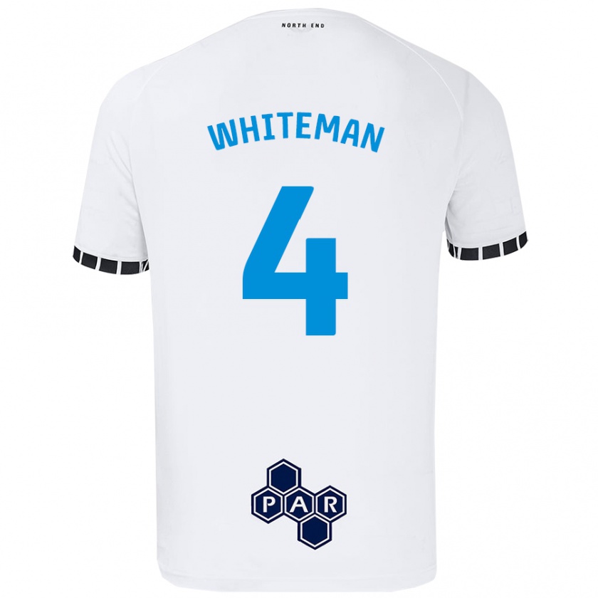 Kandiny Kinder Ben Whiteman #4 Weiß Heimtrikot Trikot 2024/25 T-Shirt