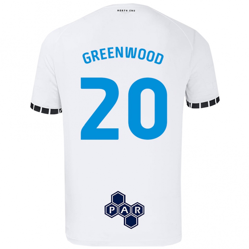 Kandiny Kinder Sam Greenwood #20 Weiß Heimtrikot Trikot 2024/25 T-Shirt