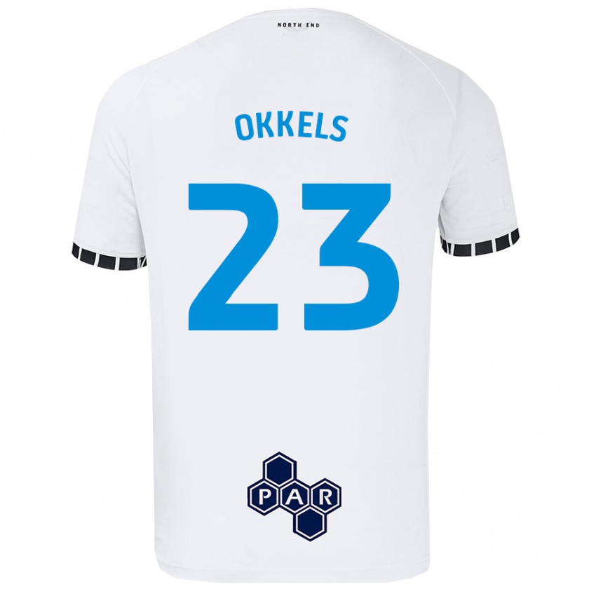 Kandiny Kinder Jeppe Okkels #23 Weiß Heimtrikot Trikot 2024/25 T-Shirt