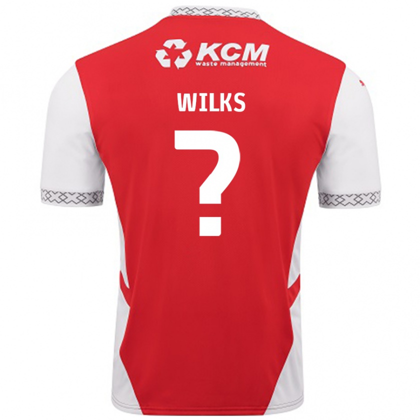 Kandiny Kinder Mallik Wilks #0 Rot Weiß Heimtrikot Trikot 2024/25 T-Shirt