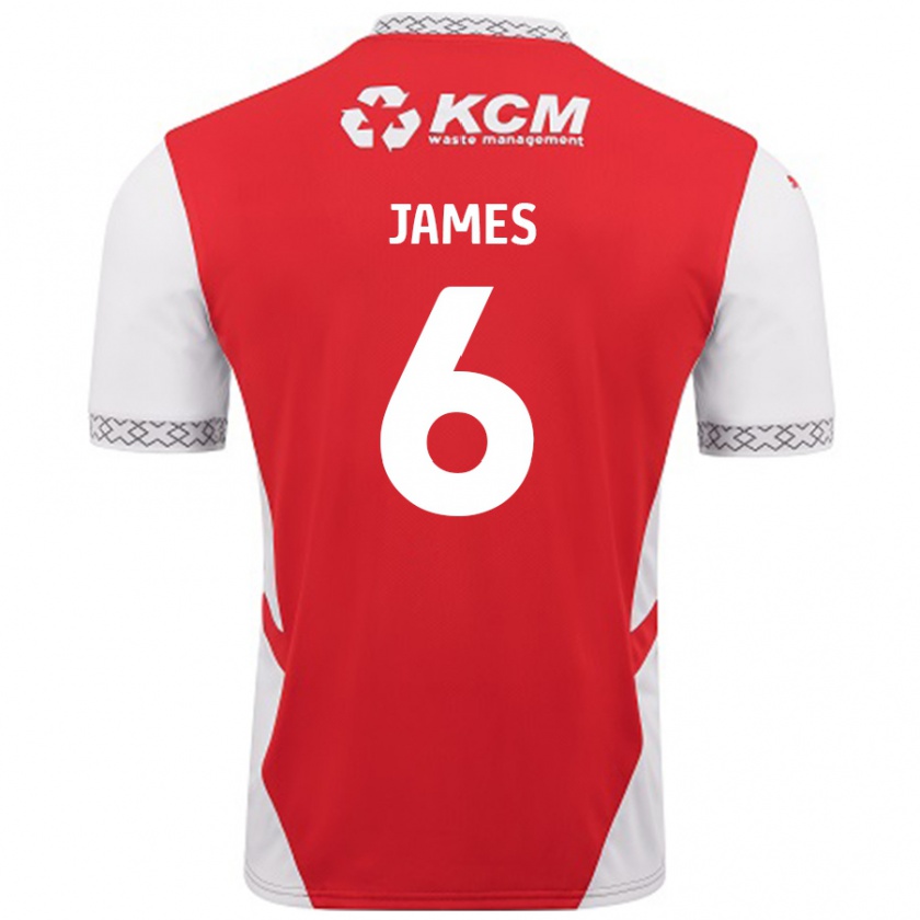 Kandiny Kinder Reece James #6 Rot Weiß Heimtrikot Trikot 2024/25 T-Shirt