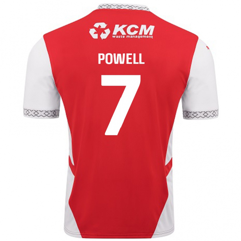 Kandiny Kinder Joe Powell #7 Rot Weiß Heimtrikot Trikot 2024/25 T-Shirt