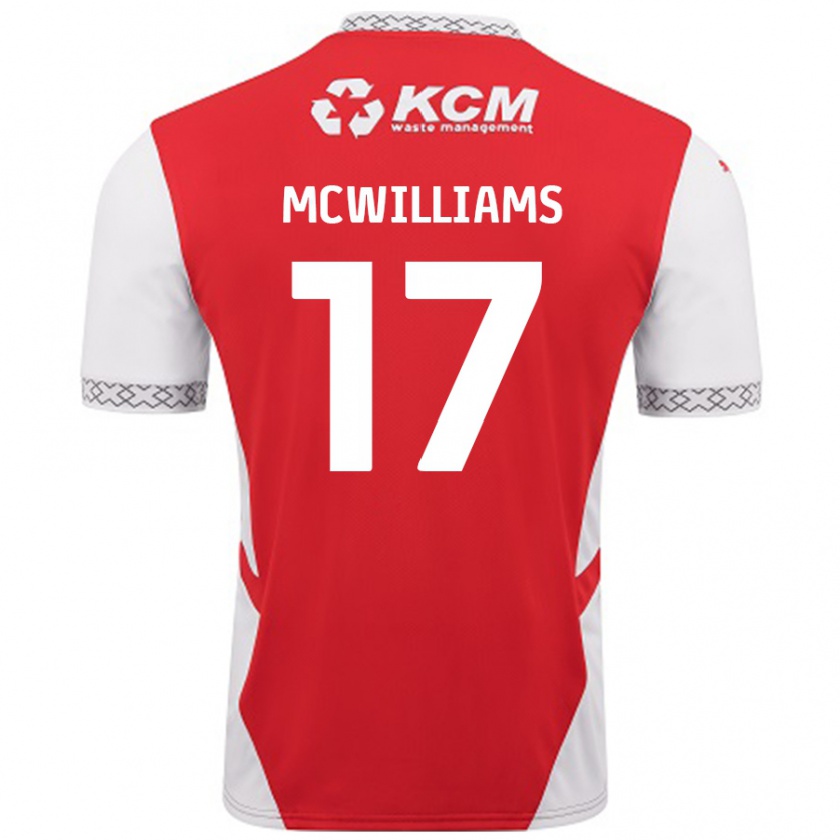 Kandiny Kinder Shaun Mcwilliams #17 Rot Weiß Heimtrikot Trikot 2024/25 T-Shirt