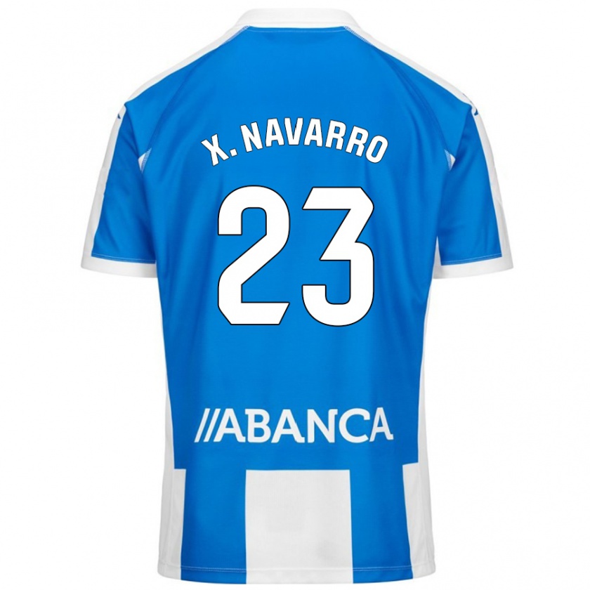 Kandiny Kinder Ximo Navarro #23 Blau Weiß Heimtrikot Trikot 2024/25 T-Shirt