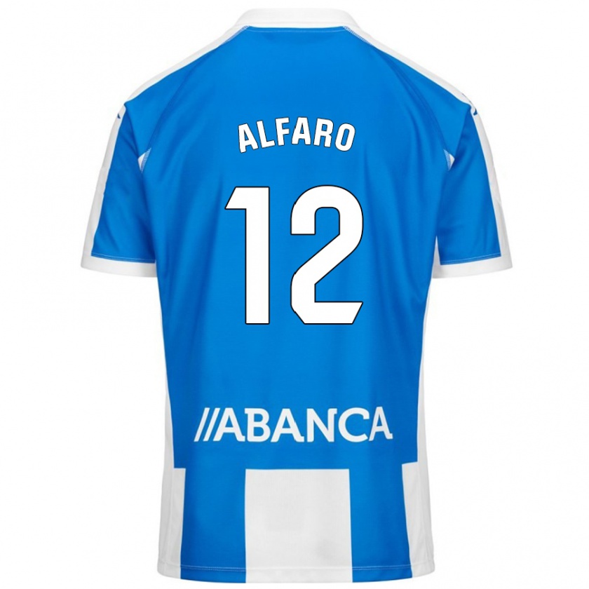 Kandiny Kinder Alejandro Alfaro #12 Blau Weiß Heimtrikot Trikot 2024/25 T-Shirt