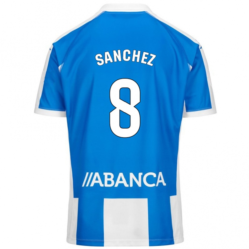 Kandiny Kinder Carlota Sánchez #8 Blau Weiß Heimtrikot Trikot 2024/25 T-Shirt