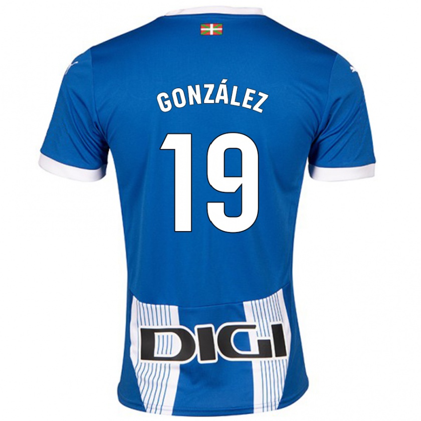 Kandiny Kinder Aimar González #19 Blau Heimtrikot Trikot 2024/25 T-Shirt