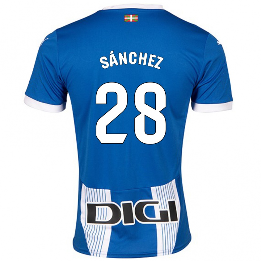 Kandiny Kinder Ander Sánchez #28 Blau Heimtrikot Trikot 2024/25 T-Shirt