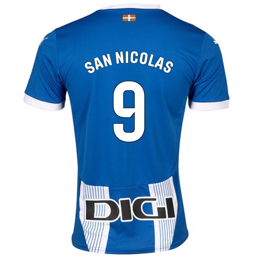 Kandiny Kinder Olga San Nicolás #9 Blau Heimtrikot Trikot 2024/25 T-Shirt